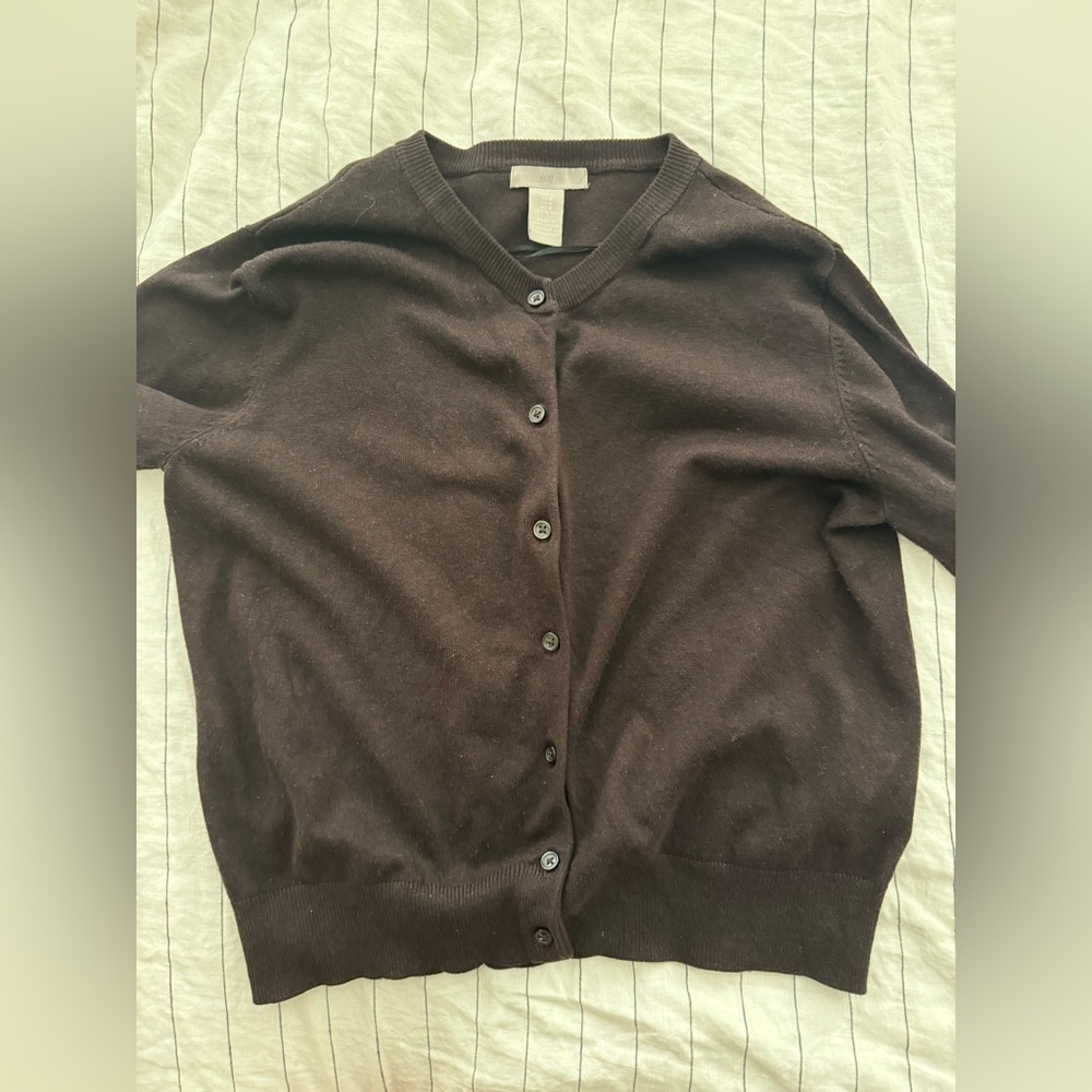 HM CHOCOLATE BROWN CARDIGAN NEVER WORN SIZE M